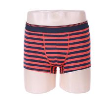 MINISO Men’s Comfortable Stripes Boxers (Blue + Orange 3XL)