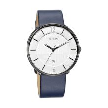 TITAN Workwear Watch with White Dial & Leather Strap - Gents