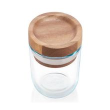 Pyrex 1-Cup Glass & Wooden Storage Container with Lid