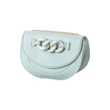 Miniso Half Moon Solid Color Crossbody Bag with Chain (Green)