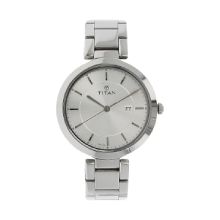 Titan Workwear Watch with Silver Dial & Stainless Steel Strap - Ladies