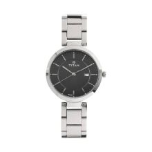 Titan Workwear Watch with Black Dial & Stainless Steel Strap - Ladies 