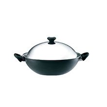 Meyer 36CM Chinese Wok With SS Lid
