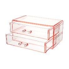 Miniso Double Layer Jewelry Storage Box With Drawers (Pink)