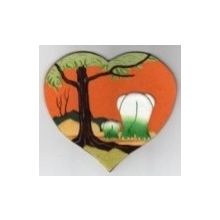 Elephant Dung Heart Paper Holder (Red)