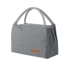 MINISO Large Capacity Solid Color Lunch Bag (Gray)