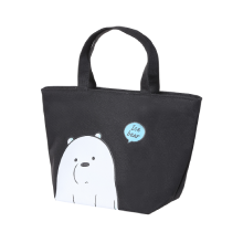 MINISO We Bare Bears Black Lunch Bag Lunch Tote for Office,School,Picni