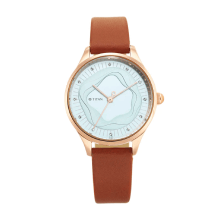 TITAN Wander Blue Dial Leather Strap Watch For Women 