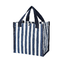 MINISO Striped Lunch Bag (Navy Blue)